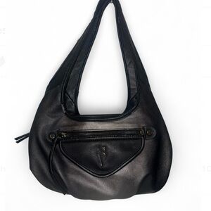 Vera Wang Black Leather Hobo Bag